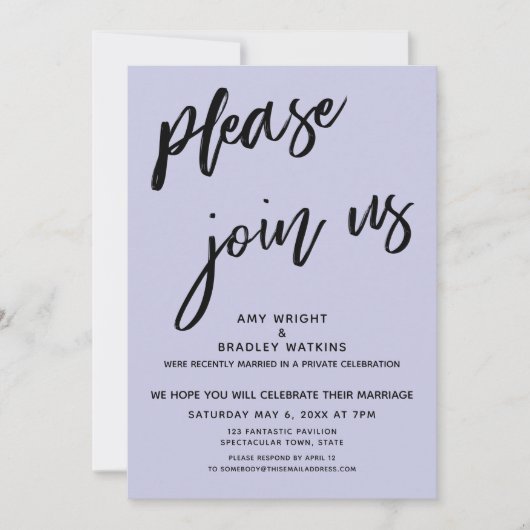 Invitation Moderne S'Il Vous Plaît Rejoignez-Nous Mariage Réc (Devant)