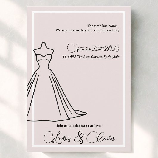 Invitation Moderne Silhouette Simple Minimaliste