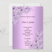Invitation Moderne Silver Lilac Purple floral ÉLÉGANT MARIAGE (Devant)