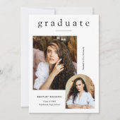 Invitation Moderne Simple 3 Photo Graduation (Devant)