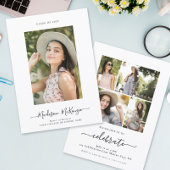 Invitation Moderne Simple 5 Photo Calligraphie Facile Graduat