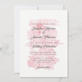 Invitation Moderne Simple Aquarelle Laver Pinceau rose (Devant)