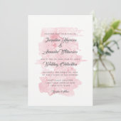 Invitation Moderne Simple Aquarelle Laver Pinceau rose (Debout devant)