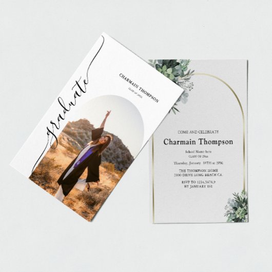Invitation Moderne simple Arc Photo Graduation