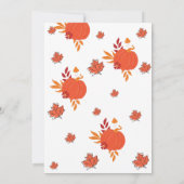 Invitation moderne simple automne Citrouille Baby shower feui (Dos)