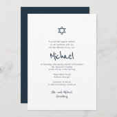 Invitation Moderne + Simple Bar Mitzvah (Devant / Derrière)