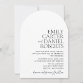 Invitation Moderne, simple, blanc et noir, arche (Devant)