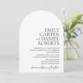 Invitation Moderne, simple, blanc et noir, arche (Debout devant)
