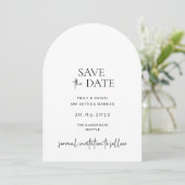 Invitation Moderne, simple, blanc et noir, enregistrer la dat (Debout devant)