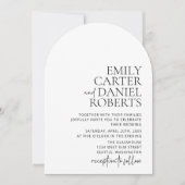 Invitation Moderne, simple, blanc et noir, réception (Devant)