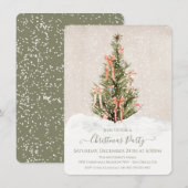 Invitation Moderne Simple Boho Bow Christmas Tree Party (Devant / Derrière)