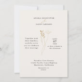 Invitation Moderne simple Boho Floral Photo Mariage (Devant)