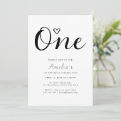 Invitation Moderne simple Boho Heart Premier anniversaire (Debout devant)