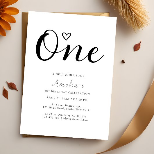 Invitation Moderne simple Boho Heart Premier anniversaire