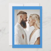 Invitation Moderne Simple Bold Bright Blue Photo Mariage (Dos)