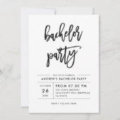 Invitation Moderne Simple Brossé Script Bachelor Party (Devant)