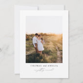 Invitation Moderne simple calligraphie photo Enregistrer la d (Dos)