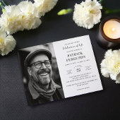 Invitation Moderne Simple Célébration De La Vie Funéraire Pho