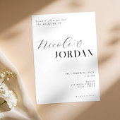 Invitation Moderne Simple Chic Mariage noir et blanc