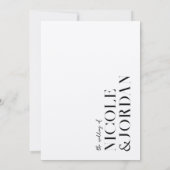 Invitation Moderne Simple Chic Noir et Mariage Ecru (Dos)