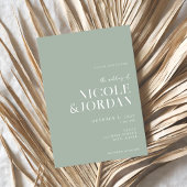 Invitation Moderne Simple Chic Sage Mariage Vert