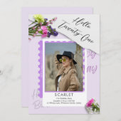 Invitation Moderne simple chic violet 21e anniversaire (Devant / Derrière)