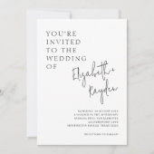 Invitation Moderne Simple Classique Calligraphie Mariage (Devant)