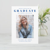 Invitation Moderne Simple Clean Photo Party de graduation (Debout devant)