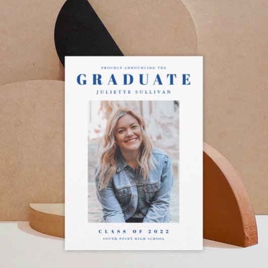 Invitation Moderne Simple Clean Photo Party de graduation