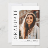Invitation Moderne Simple College High School Photo Graduatio (Devant)