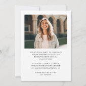 Invitation Moderne Simple College High School Photo Graduatio (Dos)