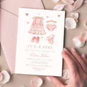 Invitation Moderne Simple Cute Boho Vêtements Fille Baby show