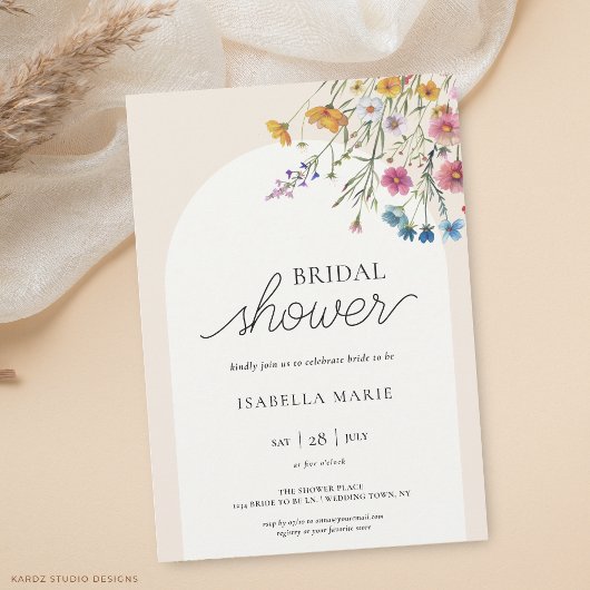 Invitation moderne simple de douche de mariée flor