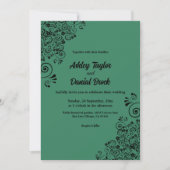 Invitation Moderne Simple Décoratif Boho Vert Floral Mariage (Devant)