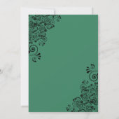 Invitation Moderne Simple Décoratif Boho Vert Floral Mariage (Dos)