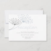 Invitation Moderne simple Doodle Fleur Dusty Blue (Devant)