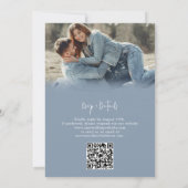 Invitation Moderne simple Dusty Blue RSVP QR code Mariage (Dos)