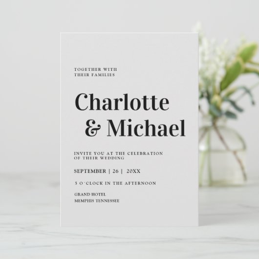 Invitation Moderne, simple, élégant Einladung (Debout devant)