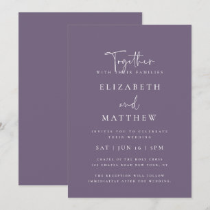 Invitation Moderne simple élégant Mariage de typographie chic