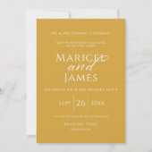 Invitation Moderne simple élégant Mariage jaune (Devant)