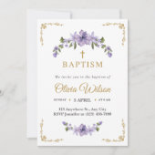 Invitation Moderne Simple Élégant Minimal Baptême chrétien (Devant)