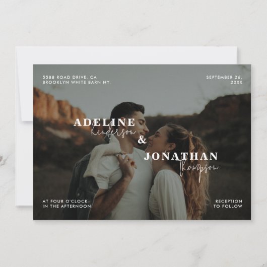 Invitation Moderne Simple élégant Script Mariage de superposi (Devant)