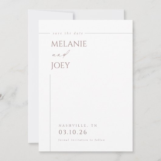 Invitation Moderne simple élégant typographique Enregistrer l (Devant)