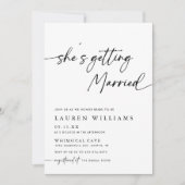 Invitation Moderne simple, elle se marie Fête des mariées (Devant)