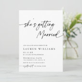 Invitation Moderne simple, elle se marie Fête des mariées (Debout devant)