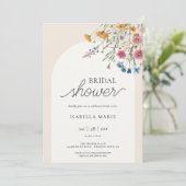 Invitation Moderne Simple Floral Douche nuptiale (Debout devant)