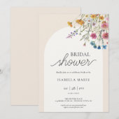 Invitation Moderne Simple Floral Douche nuptiale (Devant / Derrière)