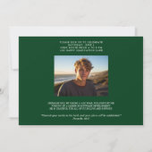 Invitation Moderne Simple Forest Green Photo Graduation (Dos)