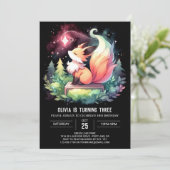 Invitation Moderne Simple Fox Anniversaire numérique (Debout devant)