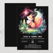Invitation Moderne Simple Fox Anniversaire numérique (Devant / Derrière)